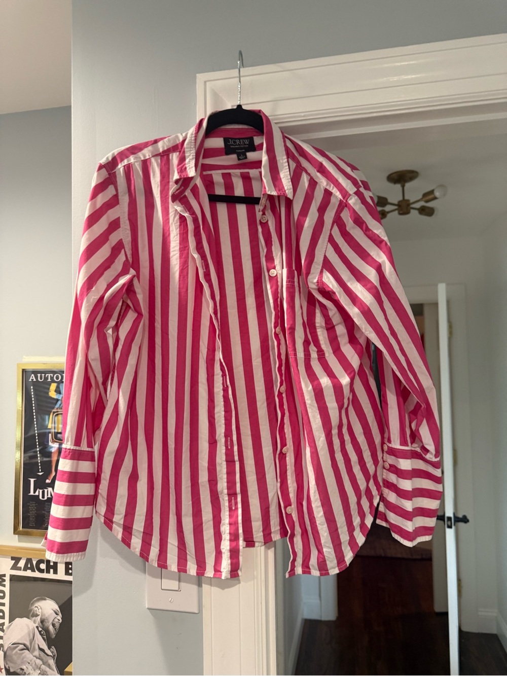 J. Crew Pink & White Stripe Button-Up Shirt garçon 8